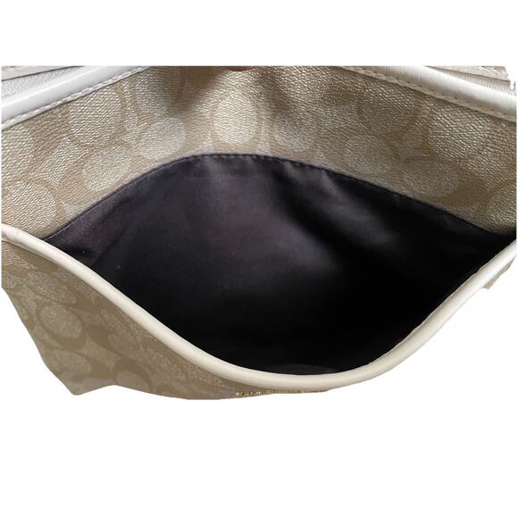 Coach Monogram Signature Shoulder Crossbody Bag Tan - Picture 11 of 12